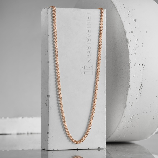 Цепь из красного золота 585, плетение «Love»